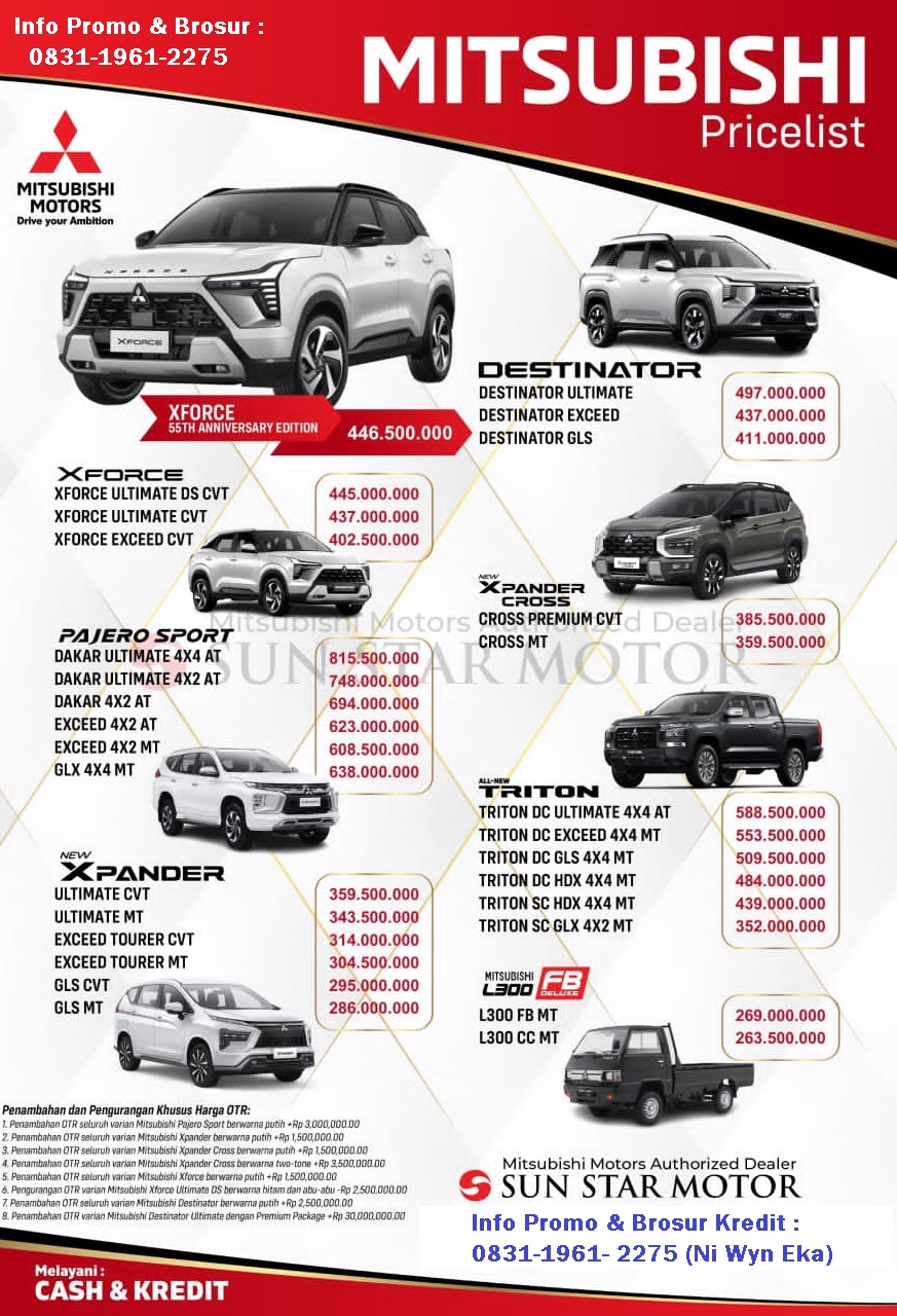 brosur kredit harga mitsubishi bali